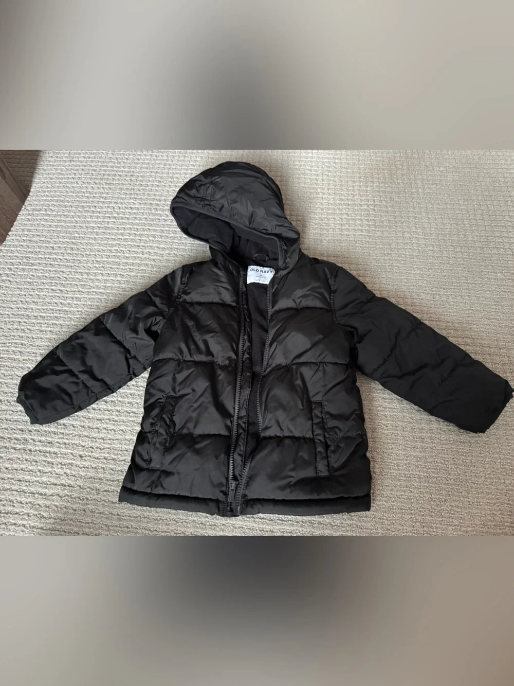 4T Old Navy Kids' Black Puffer Jacket with Hood